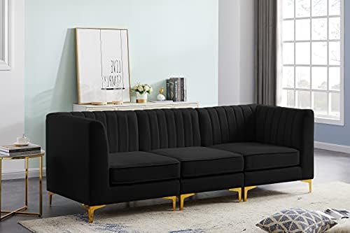 Meridian Furniture 604Black-S93 Alina Collection Modern | Contemporary Black - Image 2