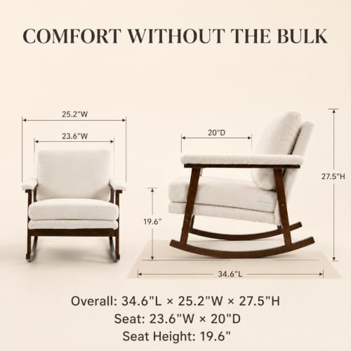 Nursery Rocking Chair for Adults and Small Spaces - Image 2