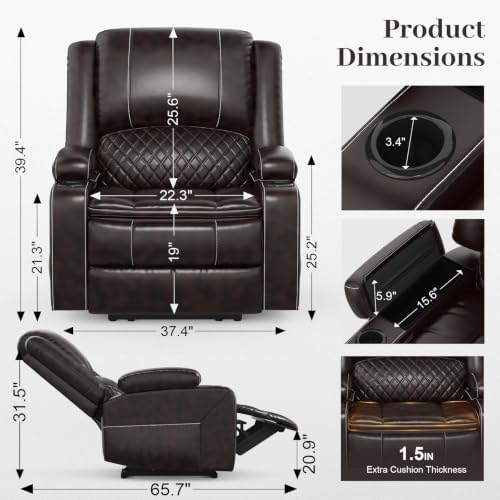 Manual Reclining Chairs, RV Single Sofa, Home Theater Seating - Image 2