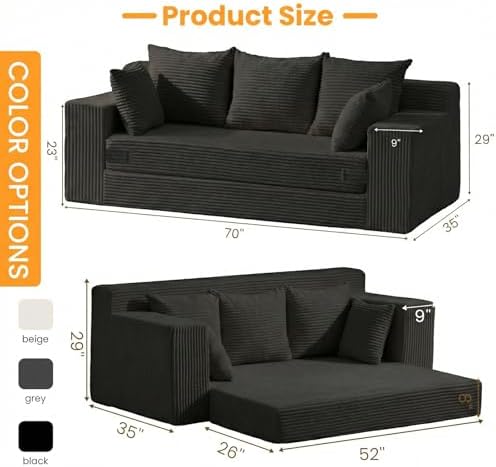 Boneless Couches, 3 Seater Boneless Couch - Image 2