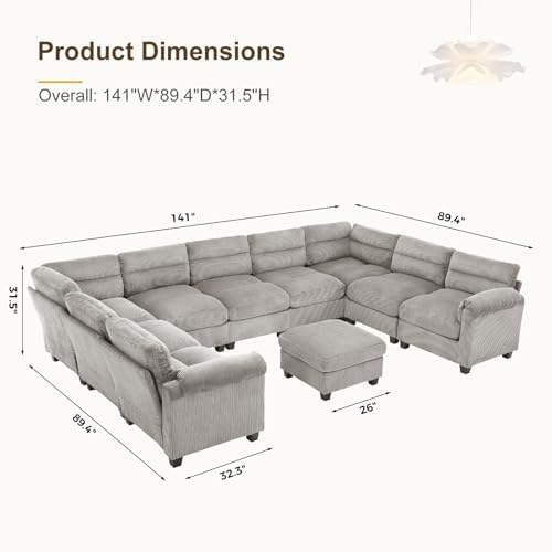 HAOMARKETS Oversized 141" Modular Sectional Sofa Couch - Image 2
