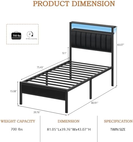 Furnulem Twin Size Bed Frame - Image 2