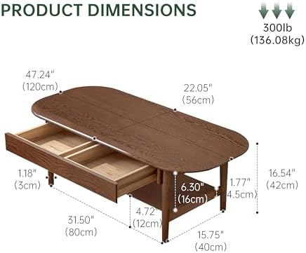 100% Solid Oak Wood Coffee Table - Image 2
