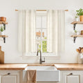 YoungsTex Linen Kitchen Window Curtains 40 Inch Length, Small Semi Sheer Drapes by YoungsTex