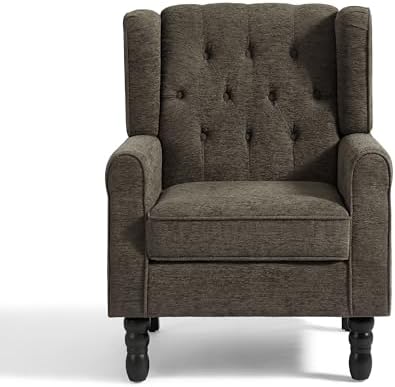 High Back Accent Chairs Set of 2, Wingback Armchair in Fabric - Image 2