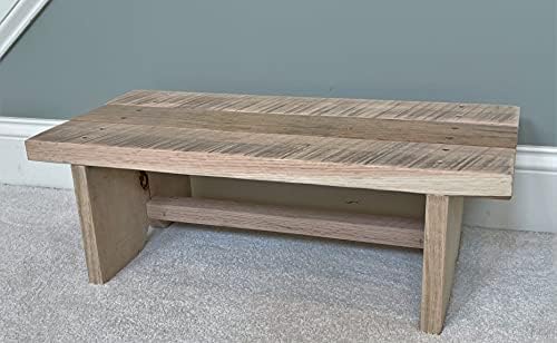 Classic Amish Reclaimed Wood Step Sitting Stool Footstool Deck Patio Door - Image 3