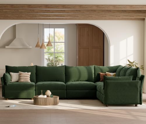 ABCASA 135.5" Oversized Modular Sectional Sofa, L Shaped Convertible Couch - Image 3