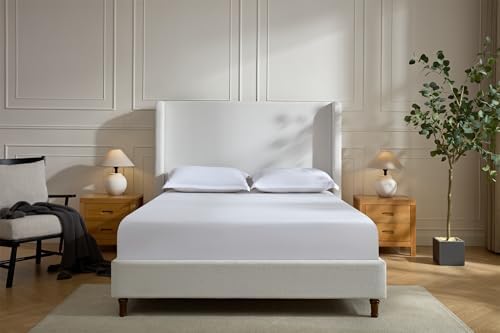 Queen Chenille Wingback Bed Frame by OFLILAK