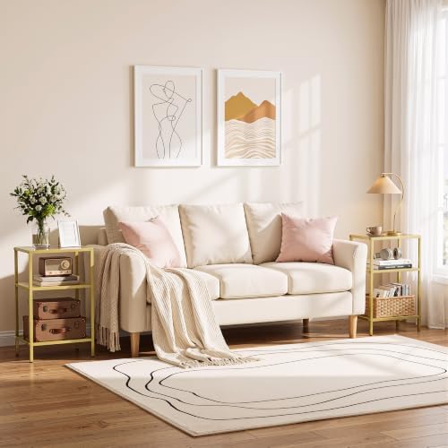 Glass Side Table, Tempered Glass End Table, 3-Tier Nightstands - Image 4