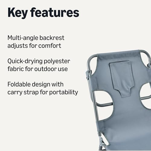 Amazon Basics Outdoor Lounge Chair, Foldable Design - Image 3
