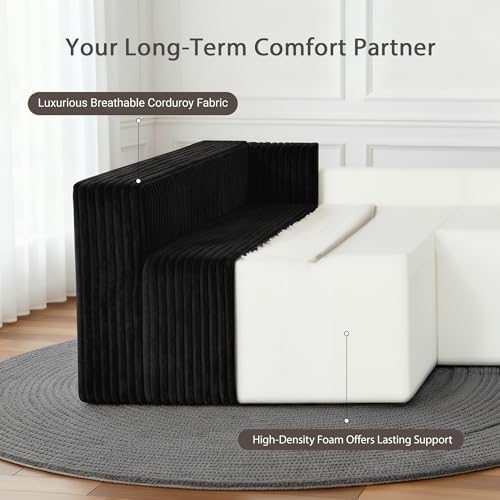 Claiks 128" U-Shaped Sofa, Oversized Modular Cloud Couch - Image 6