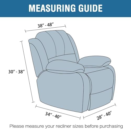 H.VERSAILTEX Velvet Recliner Chair Covers 1-Piece - Image 6