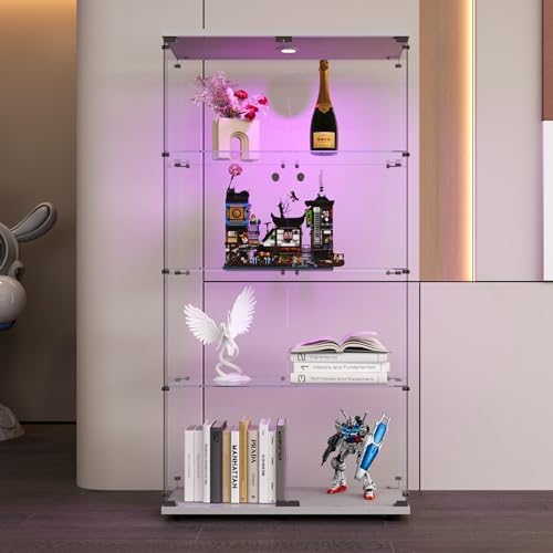 FLYMUHJIA 4-Shelf Tempered Glass Display Cabinet - Image 7