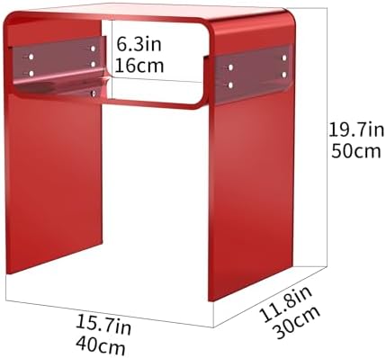 Clear Acrylic End Table 2-Tier Bedside Nightstand - Image 3