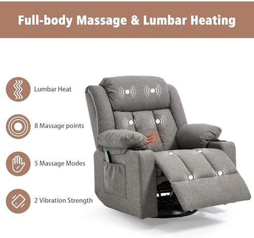 Ketaiyou Rocker Swivel Recliner Chair - Image 4
