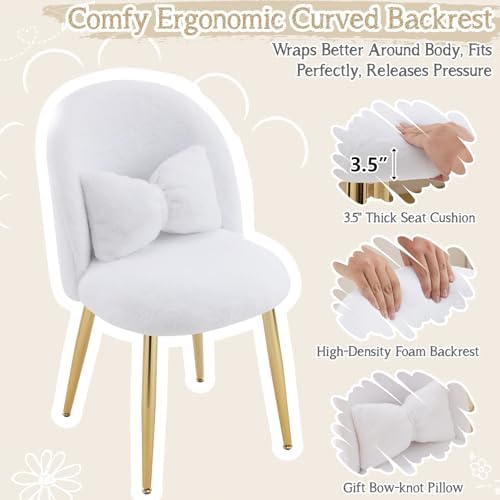 VINGLI Fluffy Girls Vanity Chair - Image 4