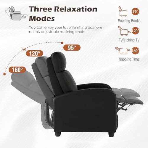 BestMassage Recliner Chair No Massage Function | Leather Black - Image 4