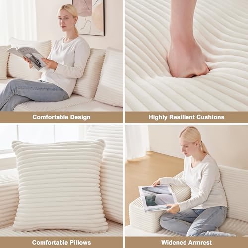 Mangodan 110” Cloud Sectional Couch, Modular Sectional Sofa - Image 6