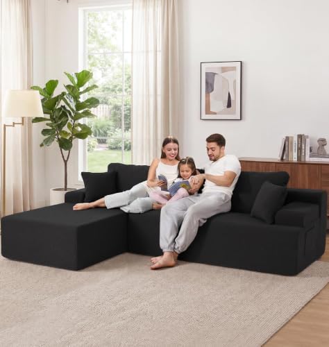Hobestluk Boneless Couches Modular Sectional Sofa L-Shape Oversized Chaise - Image 3