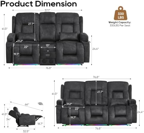 IPKIG 2-Piece Power Recliner Sofa Set - Image 2