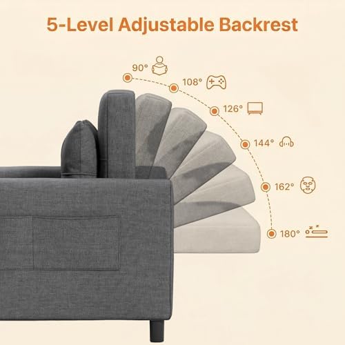 Gizoon Loveseat Sleeper Sofa 71.7" Extended 3-in-1 Pull Out Couch Bed - Image 5