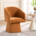 Swivel Modern Accent Chair, Luxury Fabric Upholstered Makeup Chair Comfy Barrel by HomePage