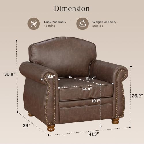 Vintage Oversized Faux Leather Chair - Image 2