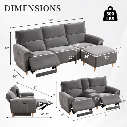 ANJ Power Recliner Sofa Cloud Couches - Image 2