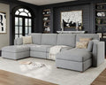 Oversized Modular Sectional Sofa U-Shaped Cloud Couches Gray by Kalafini