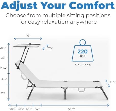 Folding Outdoor Lounge Chair - Image 2