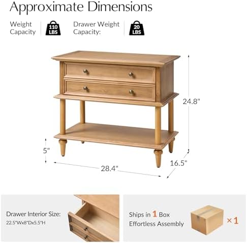 HULALA HOME Farmhouse Nightstand - Image 2