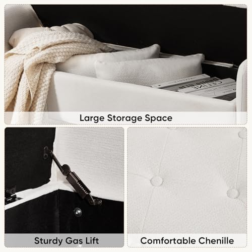 48" End of Bed Bench, Modern Storage Bench - Image 3