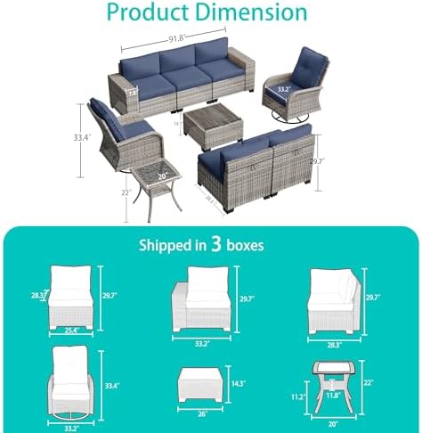 Outdoor Patio Furniture Set Pe Wicker Rattan Outdoor Conversation Sofa - Image 2