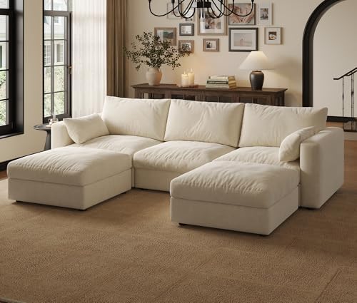 99" Cloud Modular U-Shaped Sectional Sofa by Quenvo