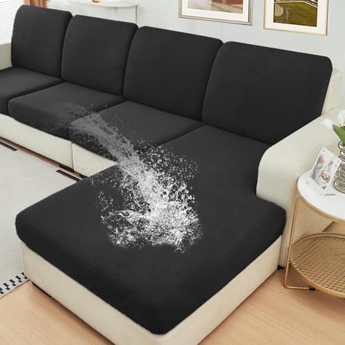 NAISI Waterproof Couch Cushion Covers Thick Velvet Fabric Washable Sofa by NAISI