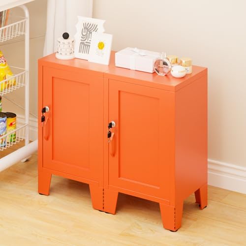 ALBAD Metal Nightstand with Lockable Cabinet - Image 7