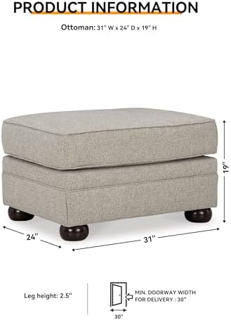 Signature Design by Ashley Gaelon Transitional Rectangular Upholstered Ottoman - Image 3