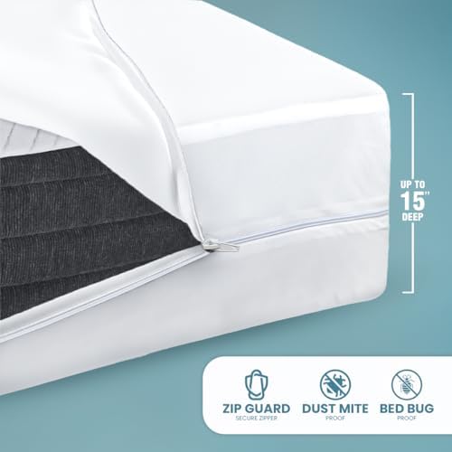 Utopia Bedding Mattress Protector Zippered California King Size, 100% - Image 5
