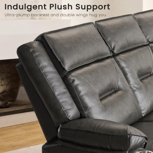 3-Piece Recliner Sofa Set, 2 Single Chairs & 3-Seater Reclining Couch - Image 5