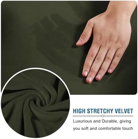 H.VERSAILTEX Real Velvet Plush 3 Piece Stretch Sofa Covers Couch Covers - Image 5