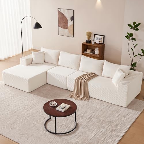 Mangodan 140” Cloud Sectional Couch, Modular Sectional Sofa - Image 2