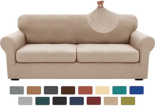 XINEAGE 3-Piece Stretch Sofa Cover, Washable Couch Covers by XINEAGE