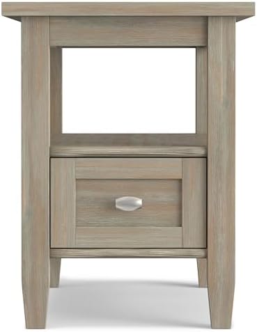 SIMPLIHOME Warm Shaker 14" Wide Solid Wood End Table in Distressed Grey - Image 6