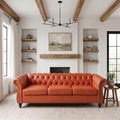 3 Seat Chesterfield Sofa, Faux Leather Couch by EYBCTHOME