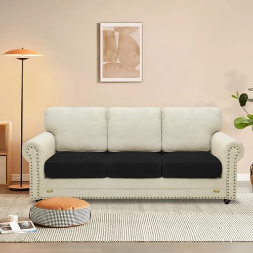 MAXIJIN Velvet Stretch Cushion Covers Fitted Couch Cushion Slipcovers Sofa Seat - Image 2