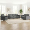 ijuicy 3 Pcs Sectional Sofa Set, Modern Linen Upholstered Couch-Dark Gray by ijuicy