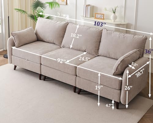 Rexulqo 104'' Modular Sectional Sofa - Image 2