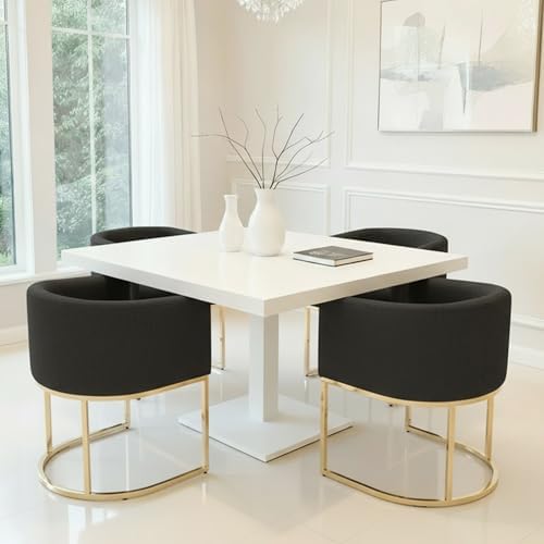 HNY Mid Century Modern Upholstered Barrel Dining Chairs - Image 3