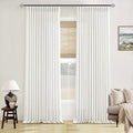 TWODRAPES Beige White 120 Inch Curtains High Ceiling Tall Curtains 2 Panels by TWODRAPES
