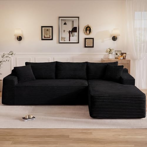 95" L Shaped Cloud Boneless Sectional Couches by Unknown
